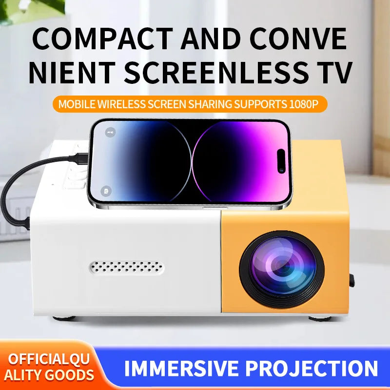 Зөөврийн мини проектор, Full HD 1080P дэмжлэгтэй, алсын удирдлагатай, USB-ээр ажилладаг, ухаалаг утас болон USB төхөөрөмжүүдэд тохир
